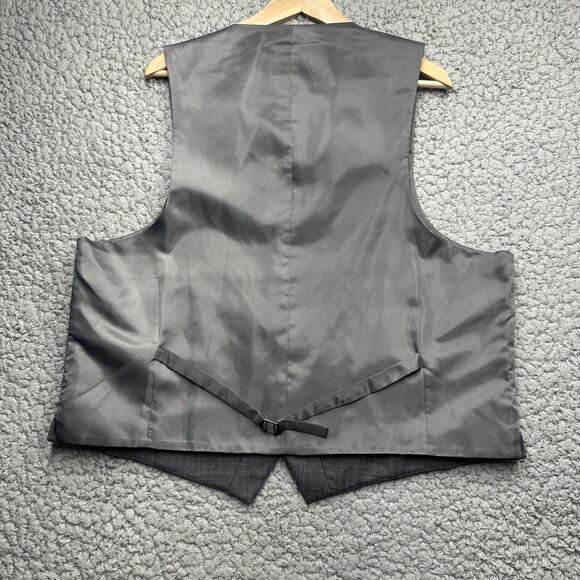 Chaps Suit Separates Vest Mens Large Grey 100% Wool Classic Knit - Picture 6 of 10
